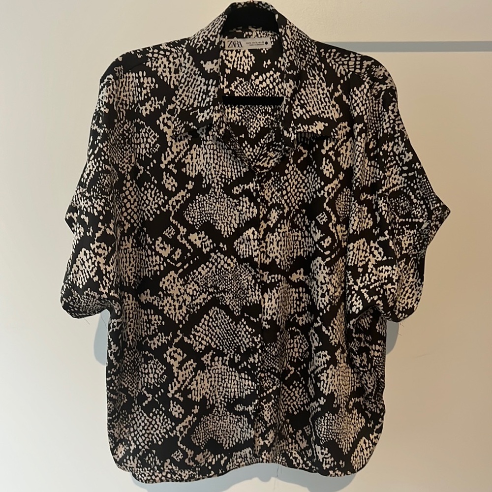 Zara animal print blouse